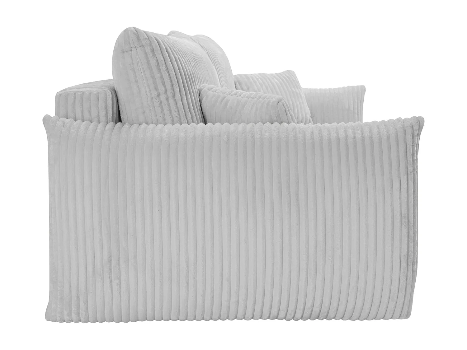 ELIO - Canapé droit convertible gros velours côtelé - Gris clair