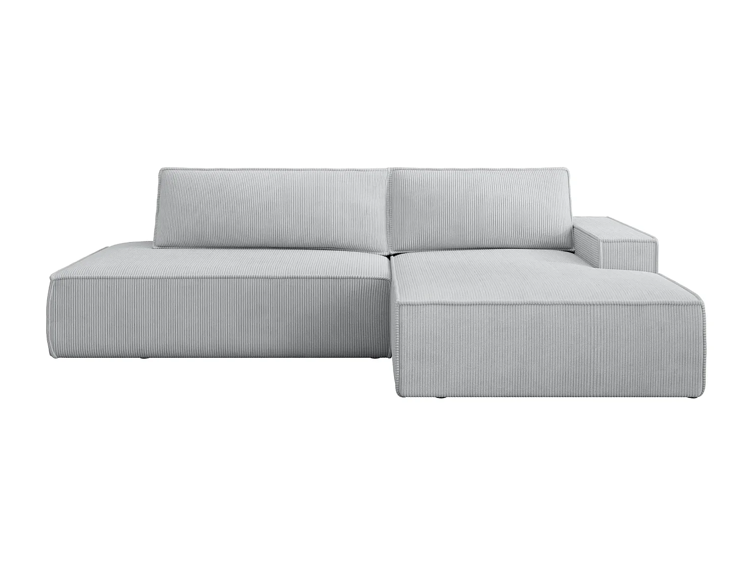 JADE - d'angle convertible velours côtelé - Gris clair - Droit