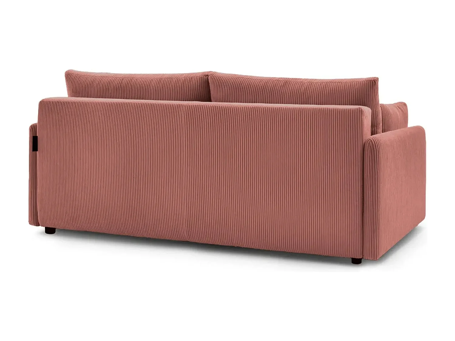 AXELLE - Canapé droit convertible velours côtelé - Rose