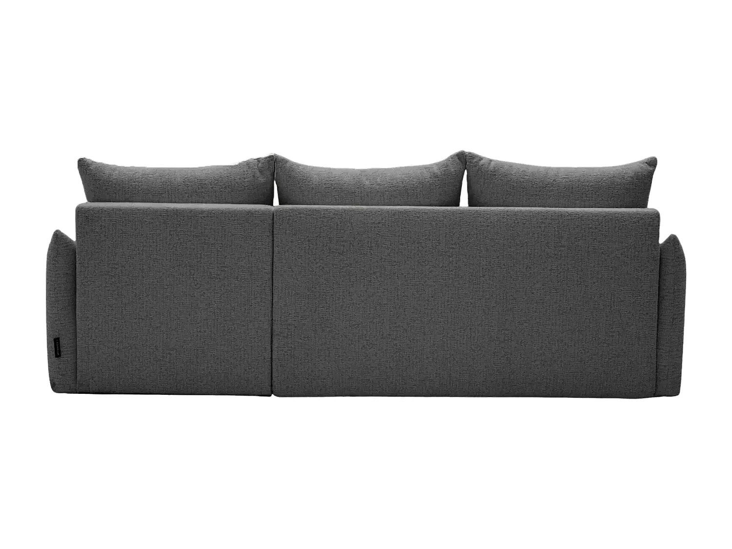 CELINE - Canapé d'angle convertible tissu chenille 4 places - Gris - 128cm