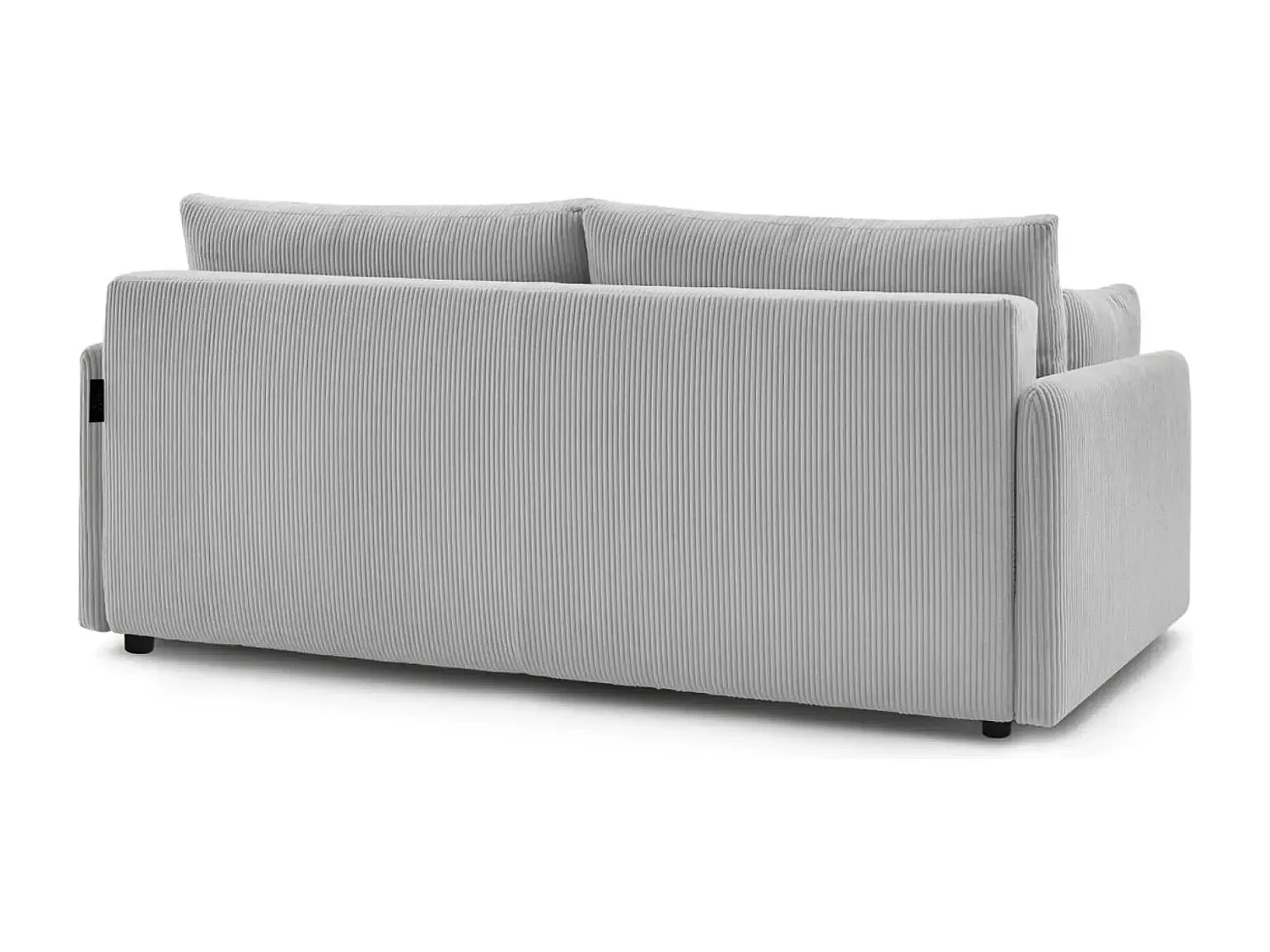 AXELLE - Canapé droit convertible velours côtelé 2 places - Gris clair