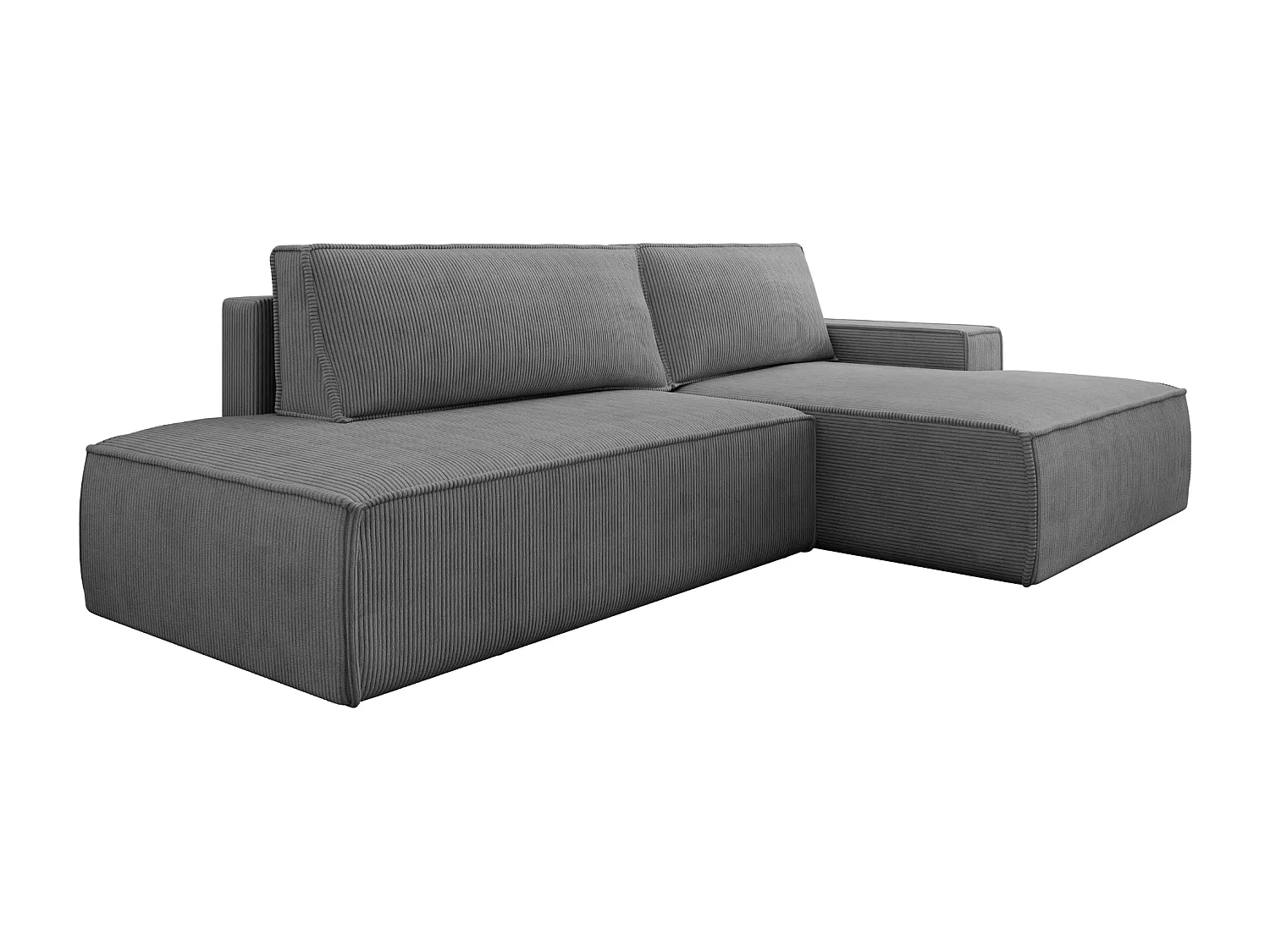 JADE - d'angle convertible velours côtelé - Gris foncé - Droit