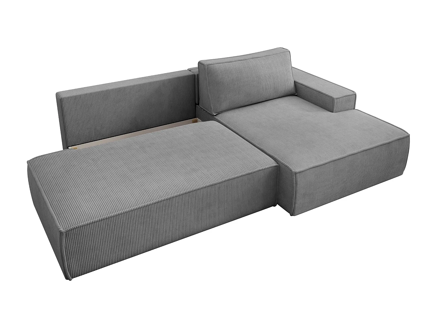 JADE - d'angle convertible velours côtelé - Gris foncé - Droit