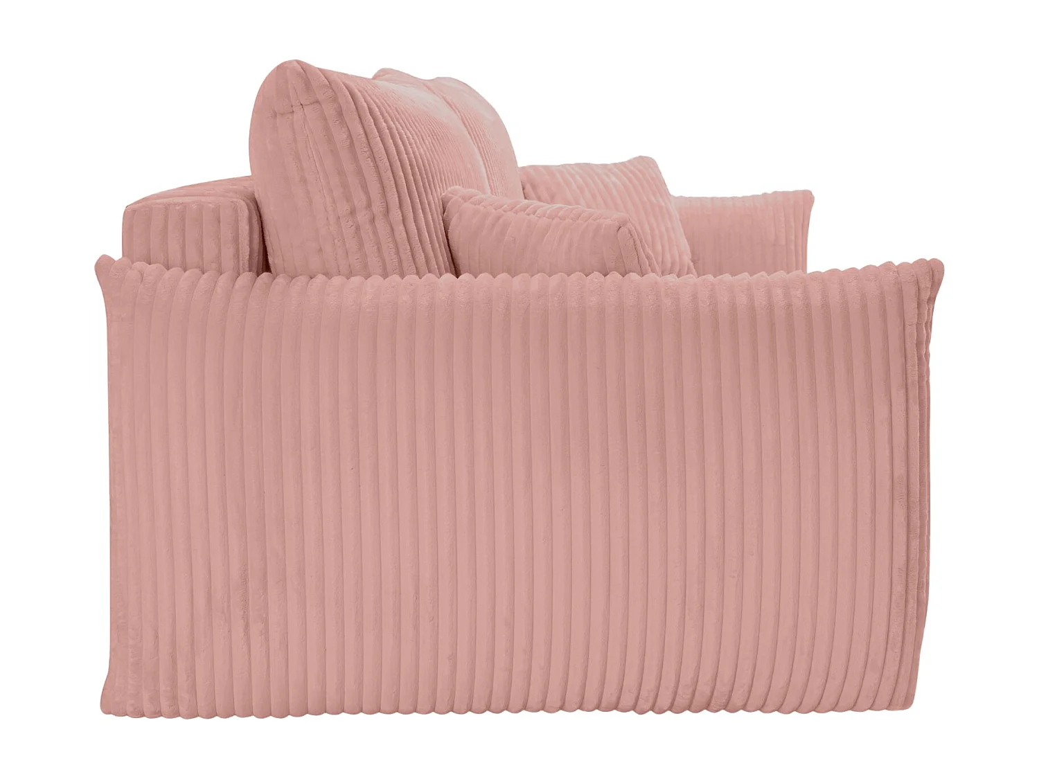 ELIO - Canapé droit convertible gros velours côtelé - Rose