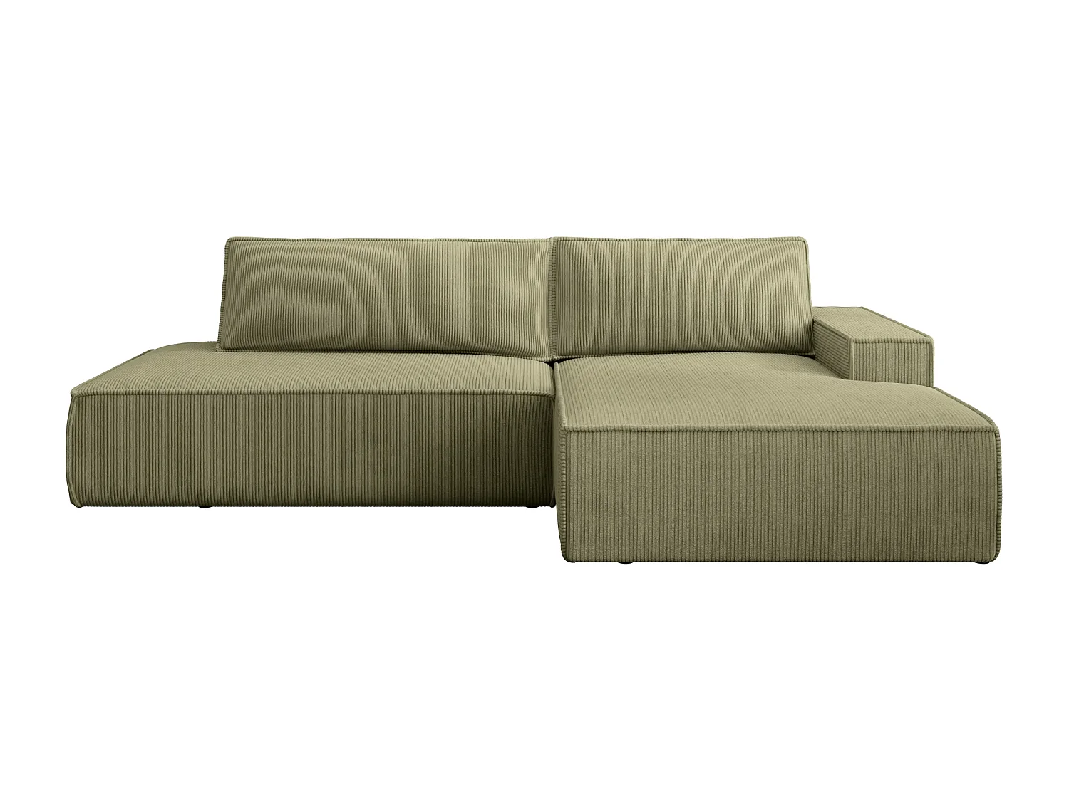 JADE - d'angle convertible velours côtelé - Vert - Droit