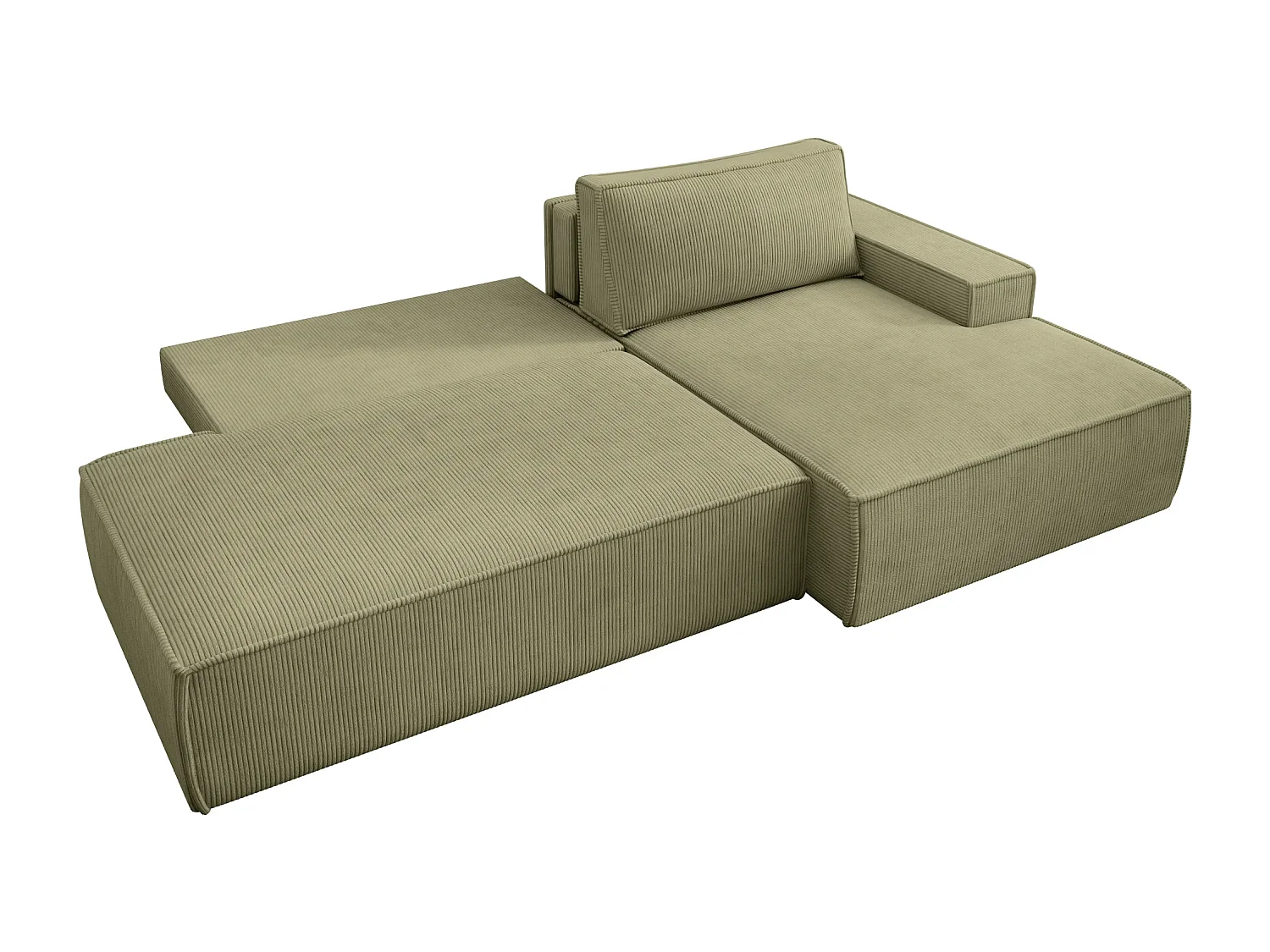 JADE - d'angle convertible velours côtelé - Vert - Droit