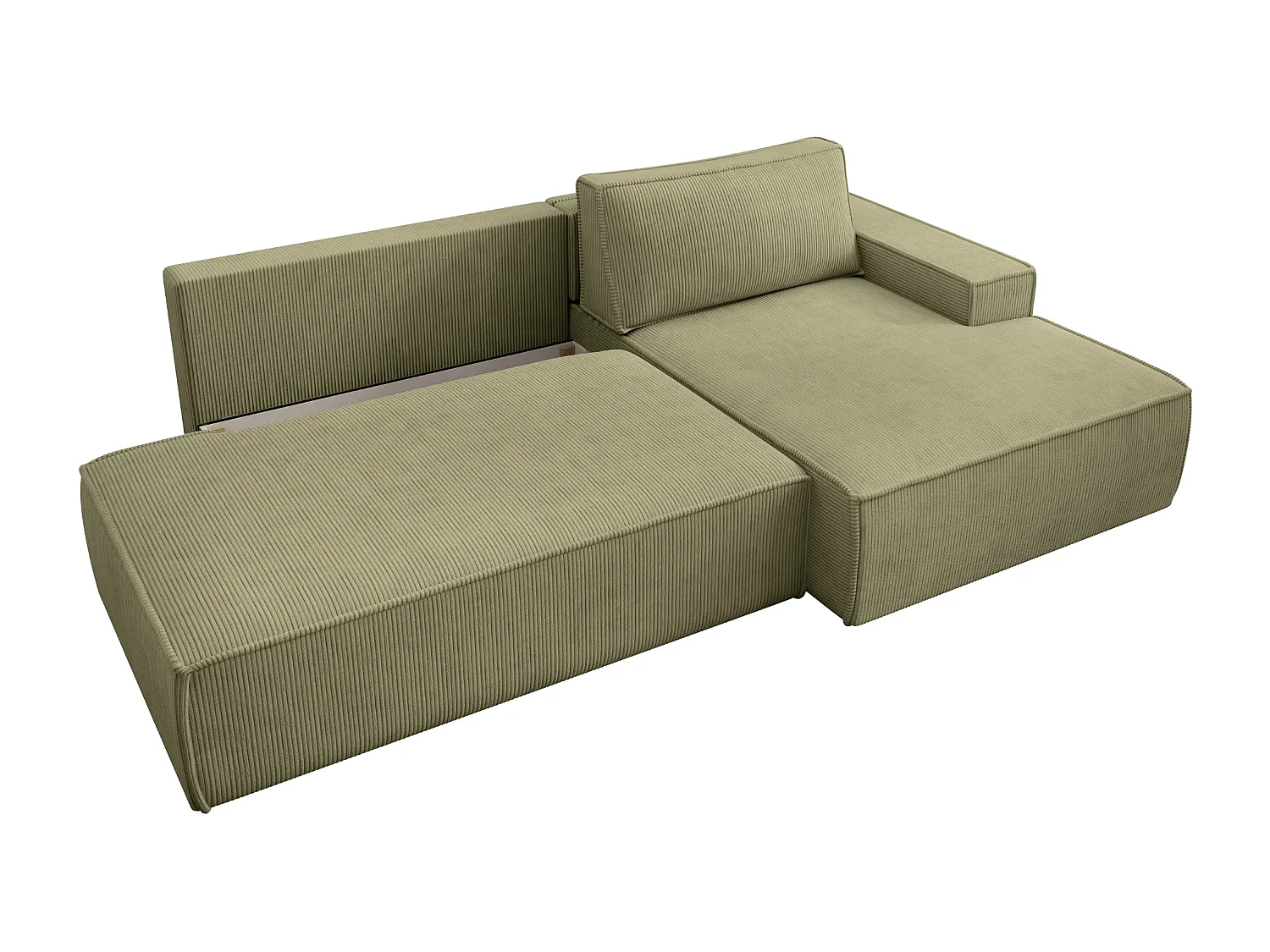 JADE - d'angle convertible velours côtelé - Vert - Droit