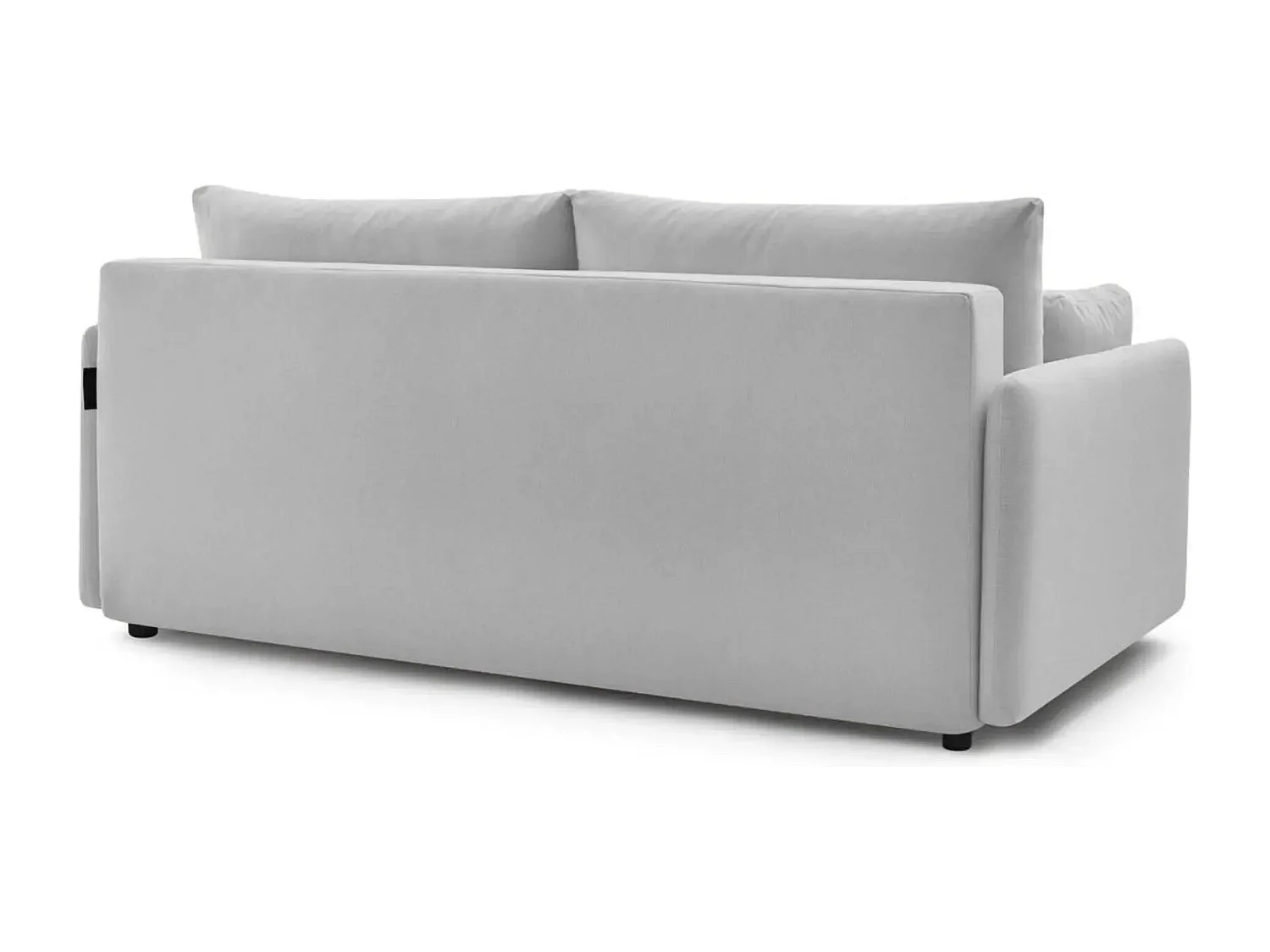 AXELLE - Canapé droit convertible tissu lisse 2 places - Gris clair