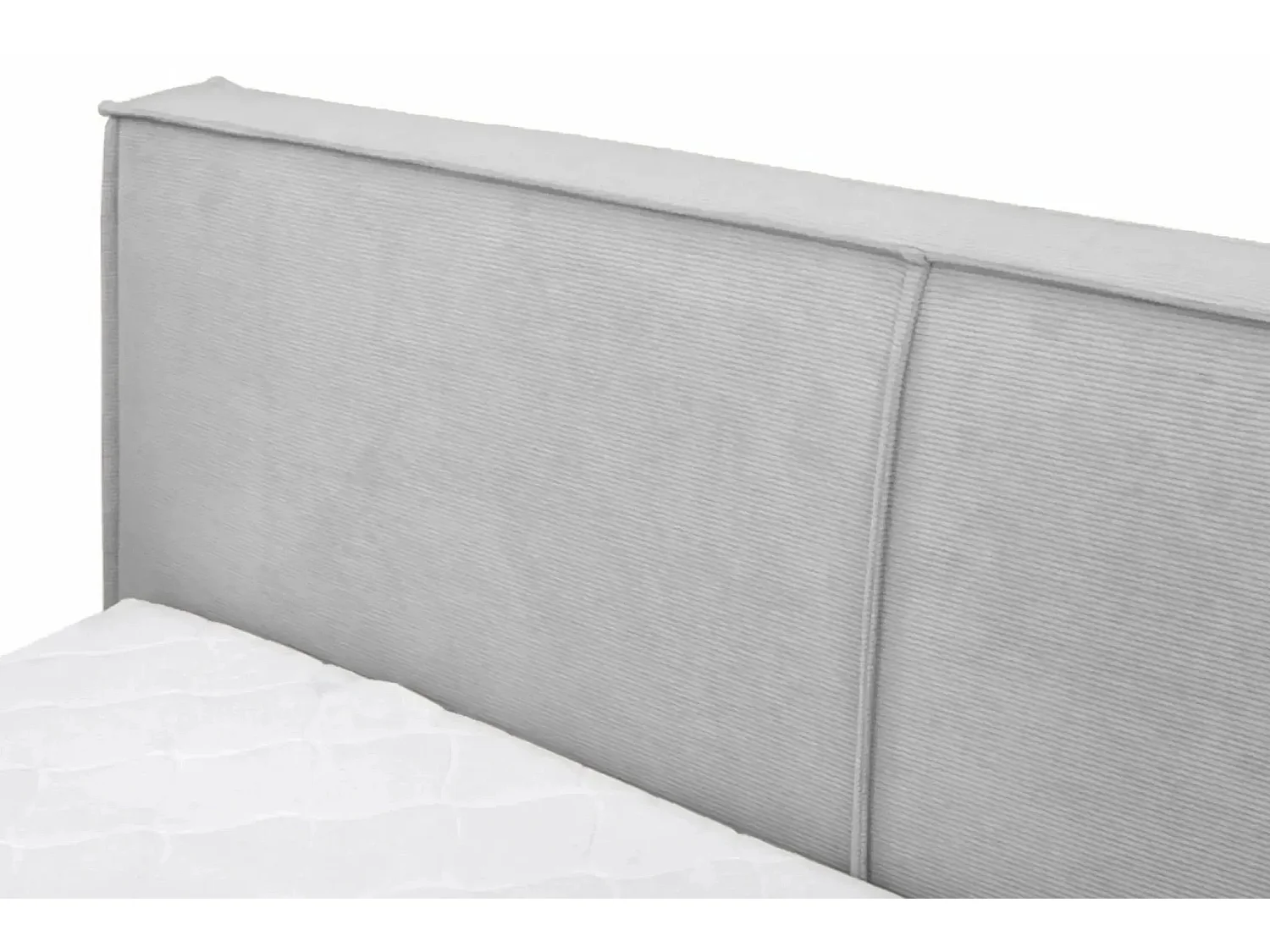 ELOISE - Lit coffre velours côtelé 180x200cm - Gris clair