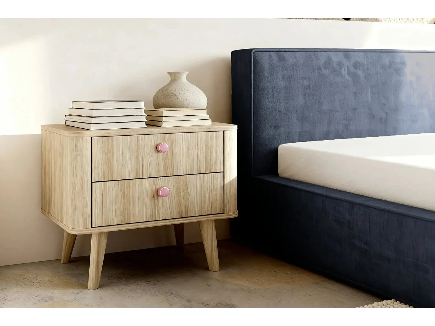 JOSEPHINE - Lit coffre 160x200cm - Bleu