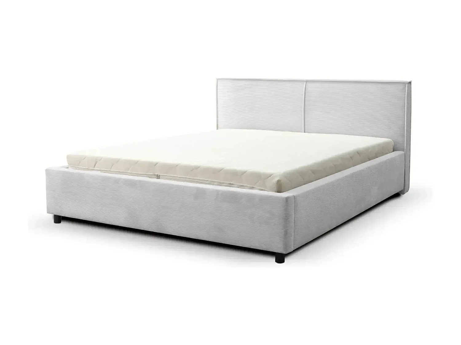 ELOISE - Lit coffre velours côtelé 180x200cm - Blanc