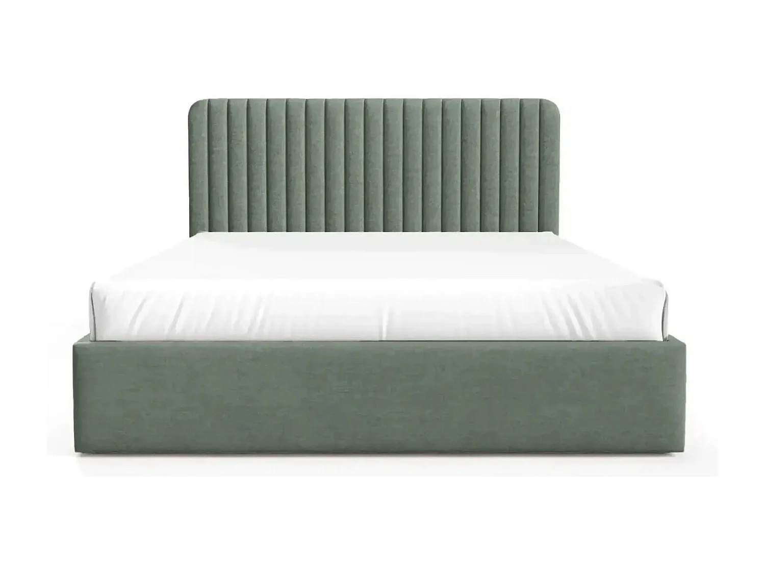 JEANNE - Lit coffre tissu velours 160x200cm - Vert