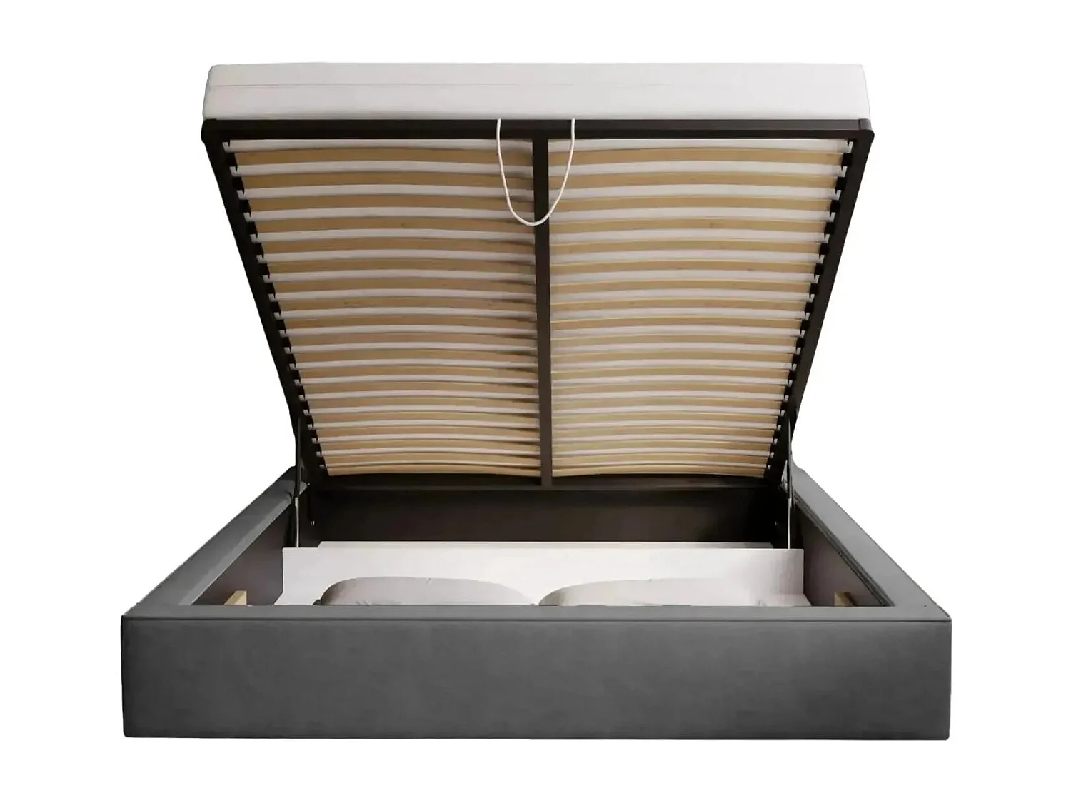 JOSEPHINE - Lit coffre 180x200cm - Gris foncé