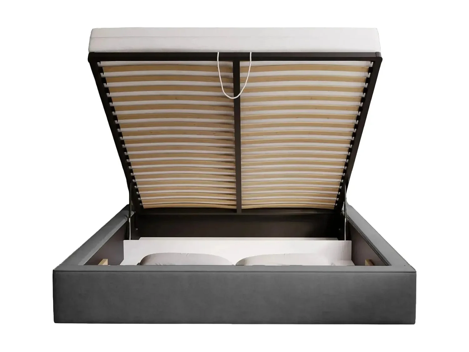 JOSEPHINE - Lit coffre 160x200cm - Gris foncé