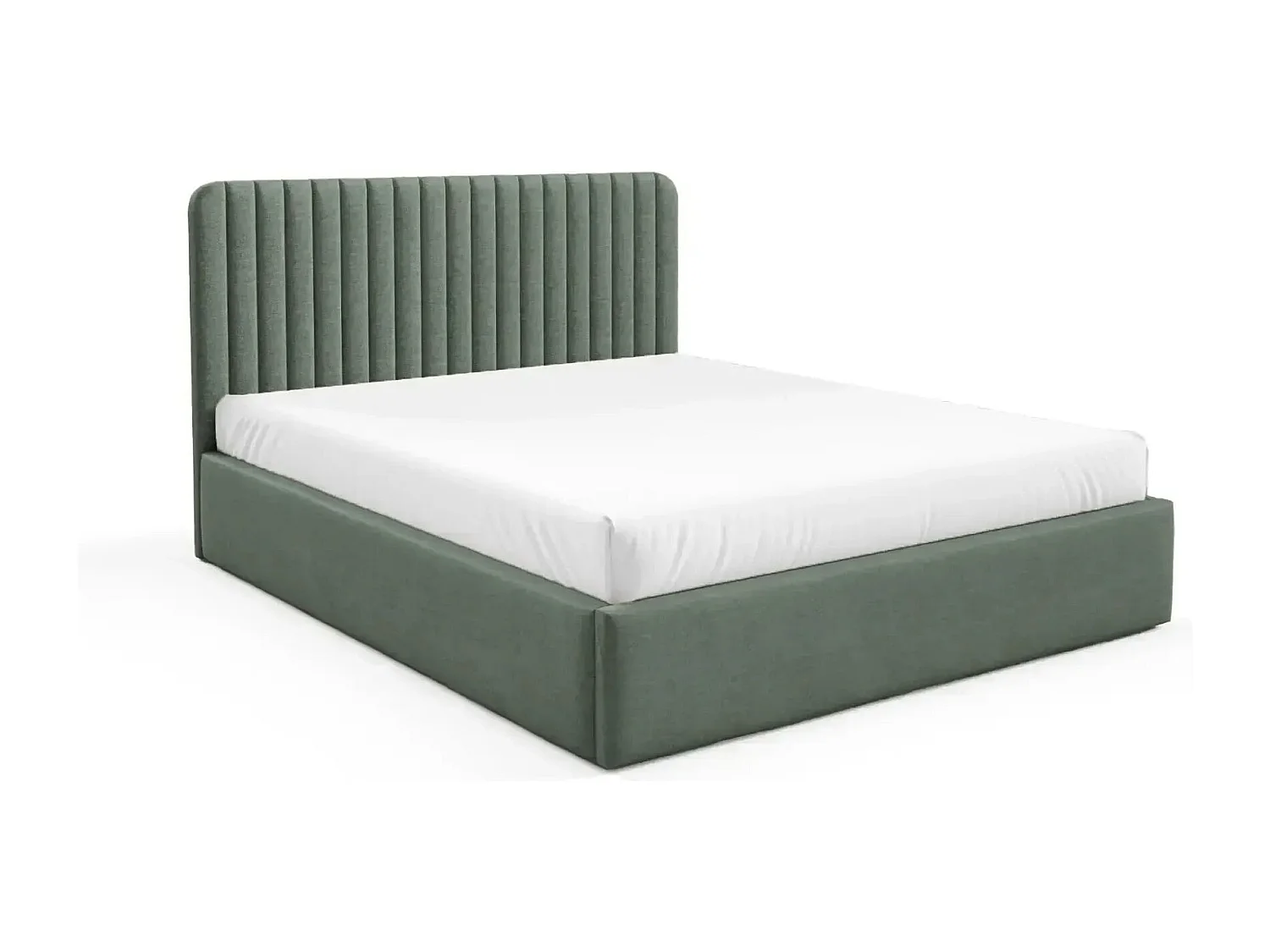 JEANNE - Lit coffre tissu velours 180x200cm - Vert