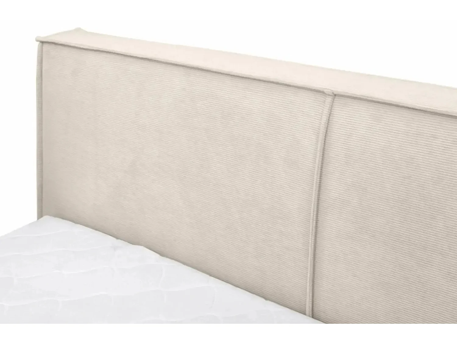 ELOISE - Lit coffre velours côtelé 180x200cm - Beige