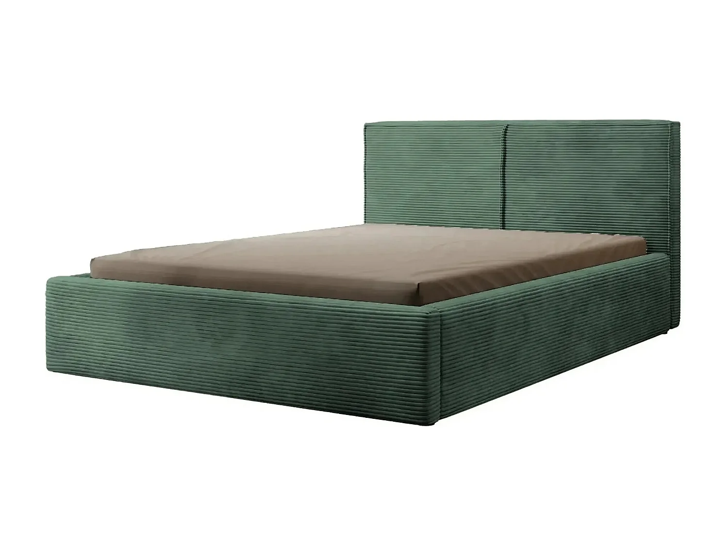 ELOISE - Lit coffre velours côtelé 160x200cm - Vert