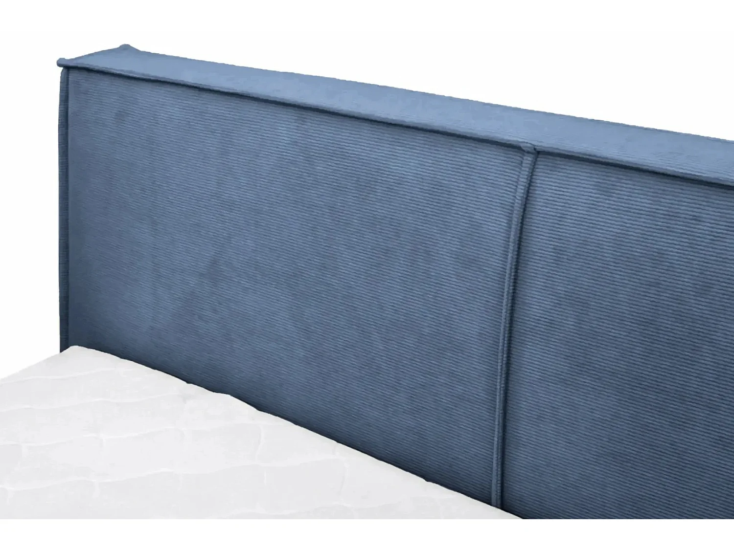 ELOISE - Lit coffre velours côtelé 160x200cm - Bleu