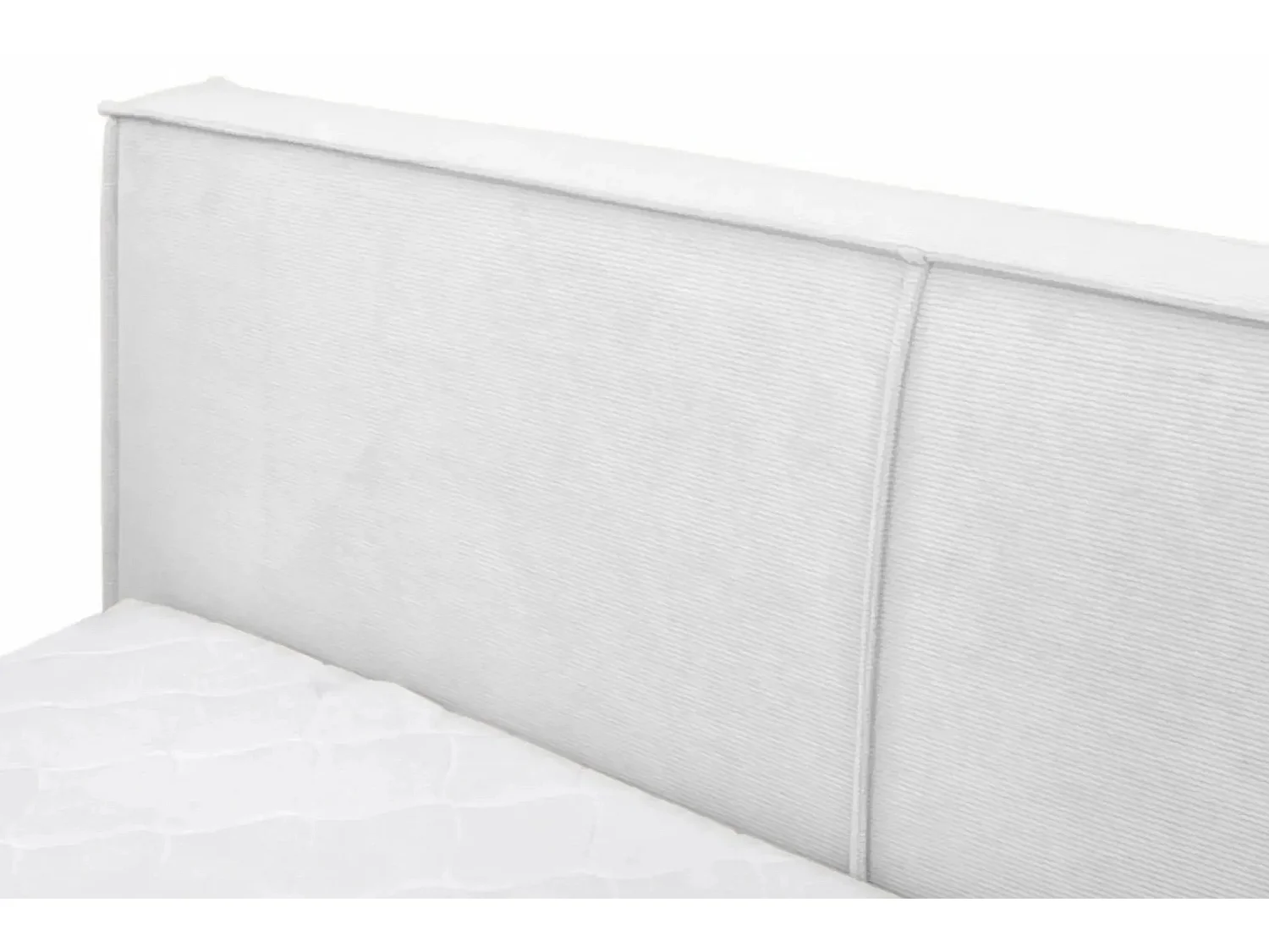 ELOISE - Lit coffre velours côtelé 140x200cm - Blanc