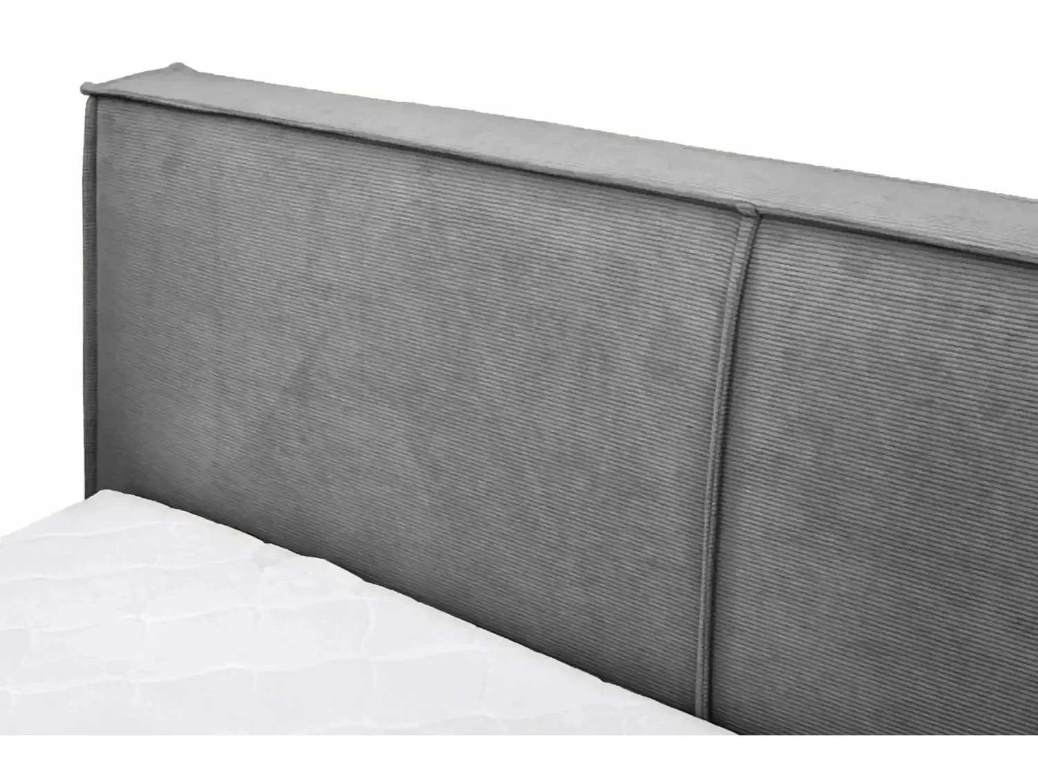 ELOISE - Lit coffre velours côtelé 160x200cm - Gris foncé