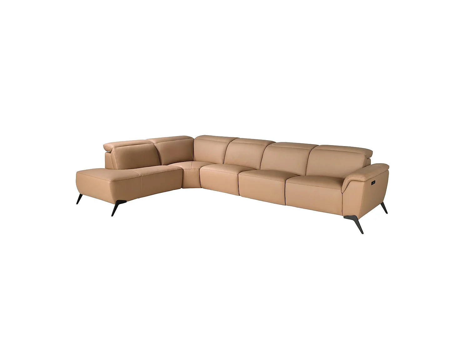 Canapé d'angle relax modulaire gauche en cuir marron 6281 ANGEL CERDA