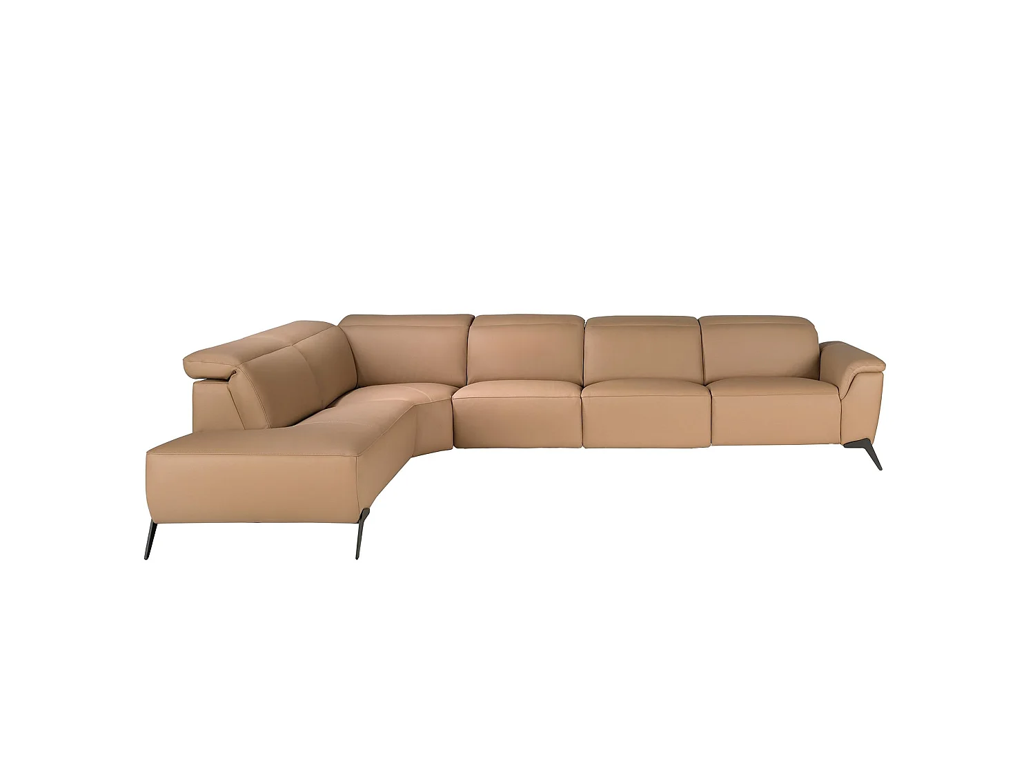 Canapé d'angle relax modulaire gauche en cuir marron 6281 ANGEL CERDA