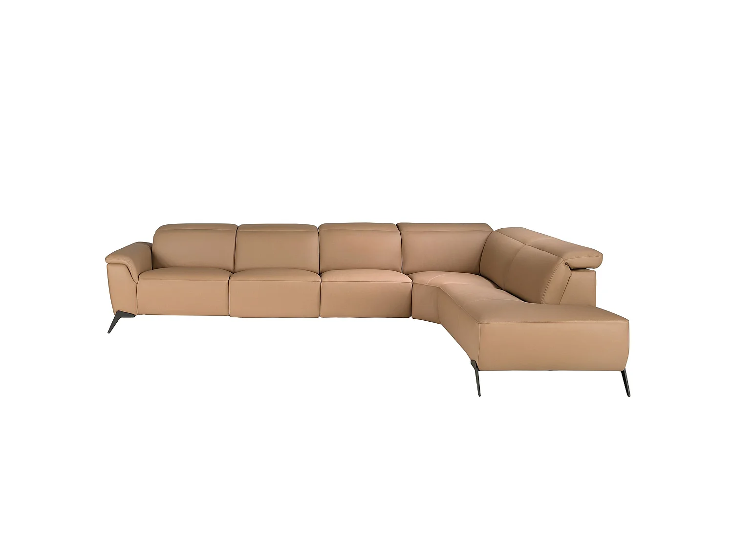 Canapé d´angle relax modulaire droit en cuir marron 6280 ANGEL CERDA