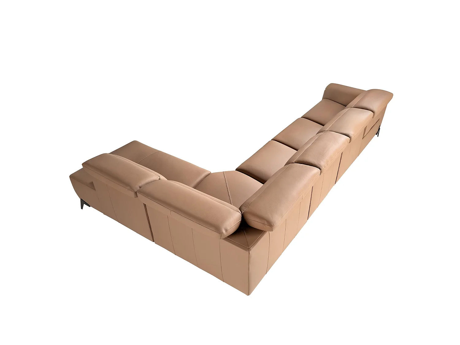 Canapé d´angle relax modulaire droit en cuir marron 6280 ANGEL CERDA