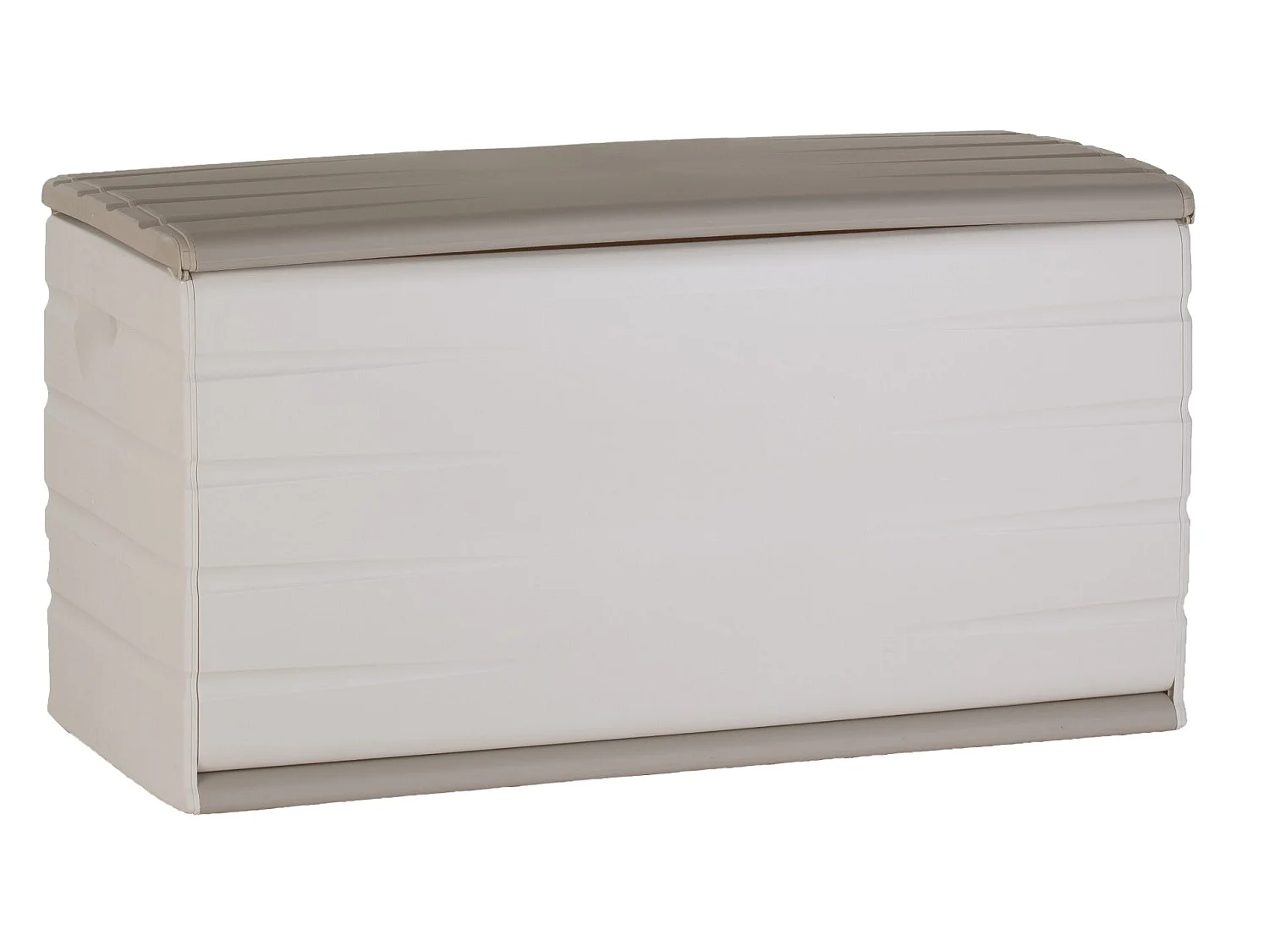 Coffre 350L Intérieur/Extérieur Fonctionnel et Esthétique Cadenassable avec Roulettes Beige