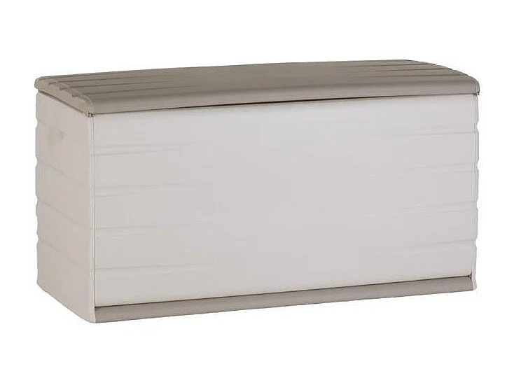 Coffre 350L Intérieur/Extérieur Fonctionnel et Esthétique Cadenassable avec Roulettes Beige