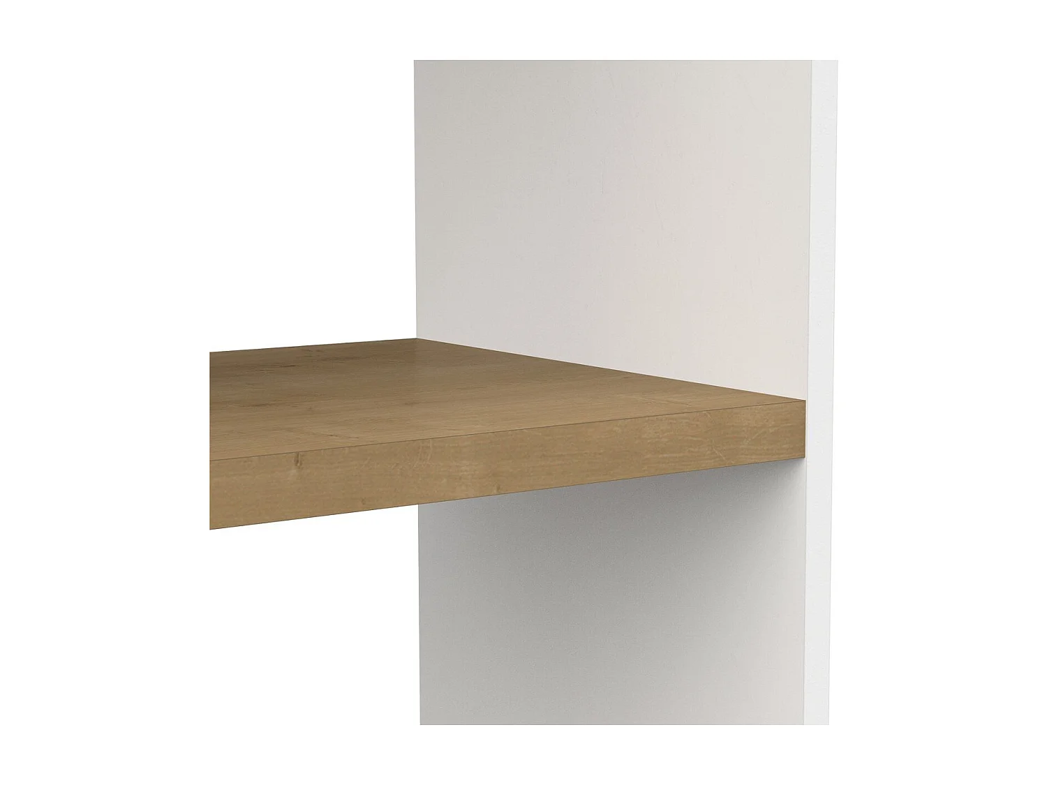 Etagère déco 6 rayons et 8 niches décor chêne et blanc mat - ACCESS