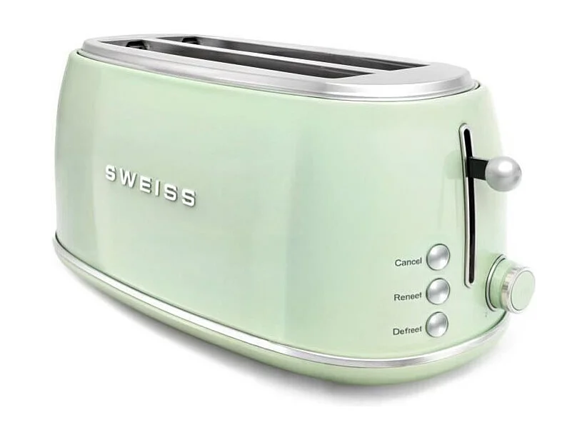 Grille-pain vintage - SWEISS - GRV7 - 2 fentes - 1500 W - Vert