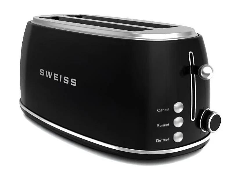 Grille-pain vintage - SWEISS - GRV9 - 2 fentes - 1500 W - Noir