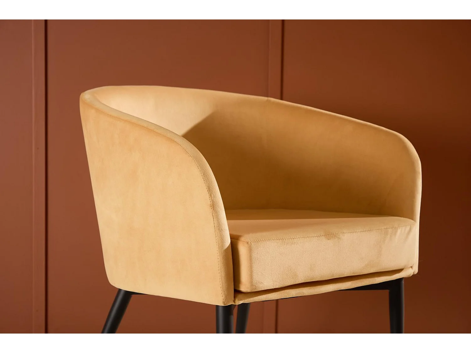 Fauteuil Design en Velours "Fluffy" 70cm Jaune