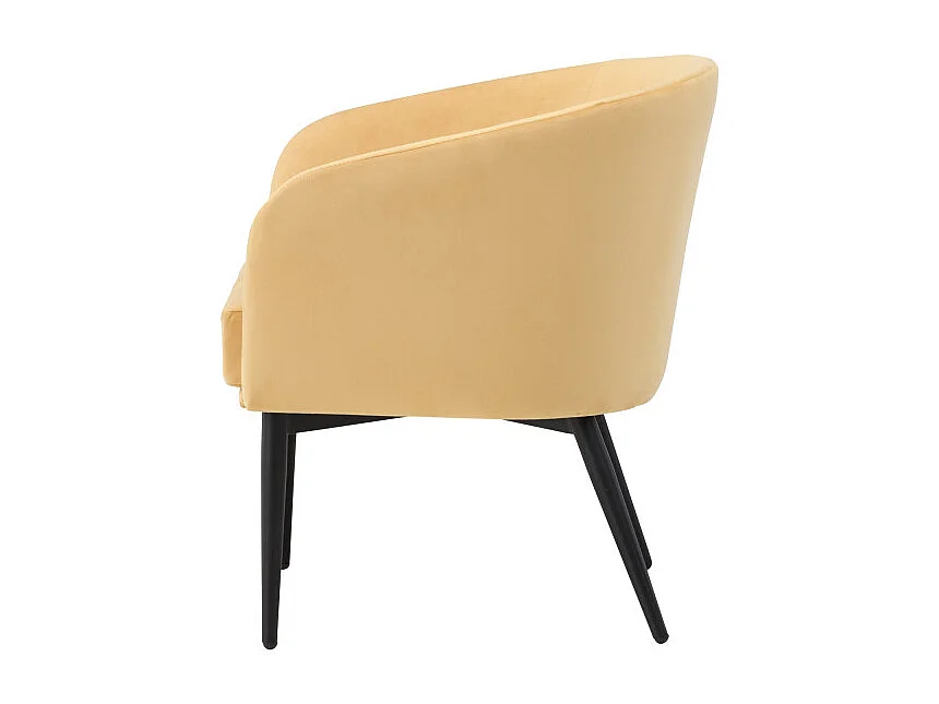 Fauteuil Design en Velours "Fluffy" 70cm Jaune