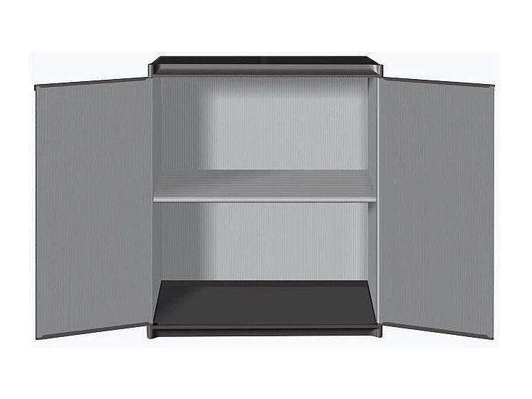Armoire de rangement basse TOOD 68x39,5x85 cm - 1 tablette - 2 portes - Gris