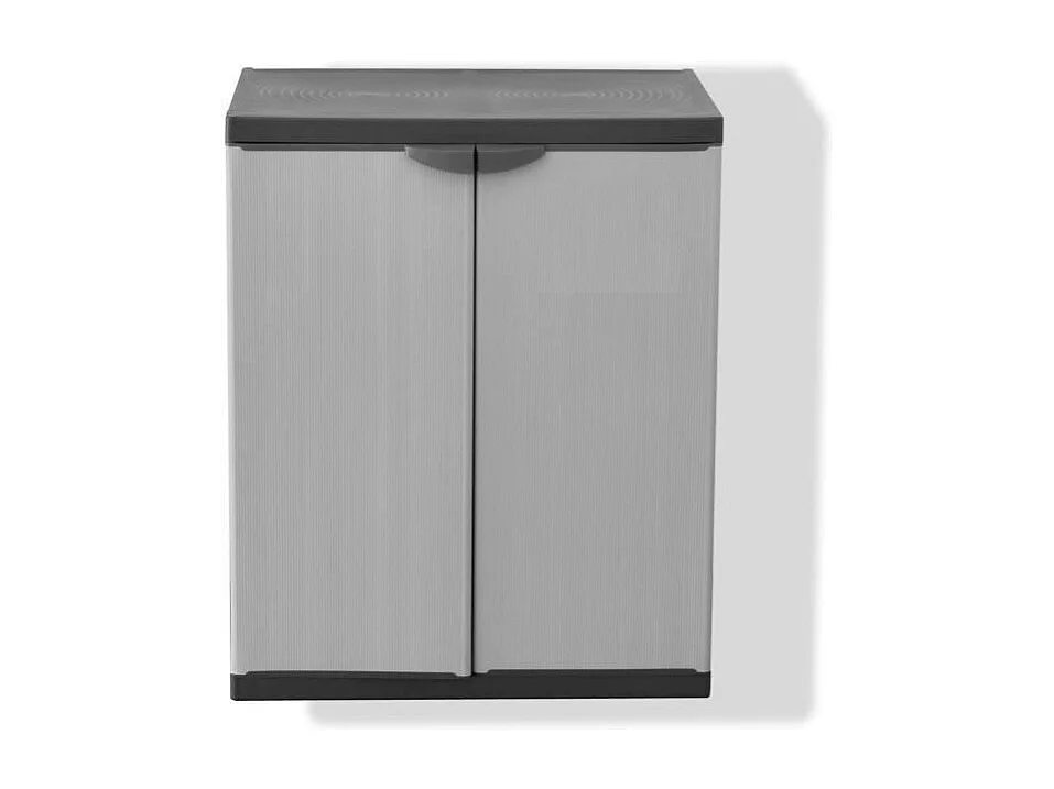 Armoire de rangement basse TOOD 68x39,5x85 cm - 1 tablette - 2 portes - Gris