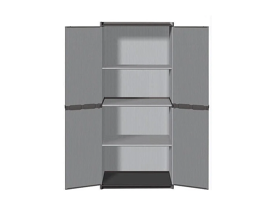 Armoire de rangement haute TOOD - 3 tablettes - Résine - Gris