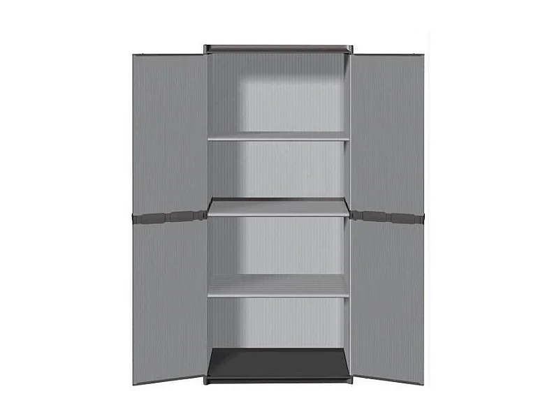 Armoire de rangement haute TOOD - 3 tablettes - Résine - Gris