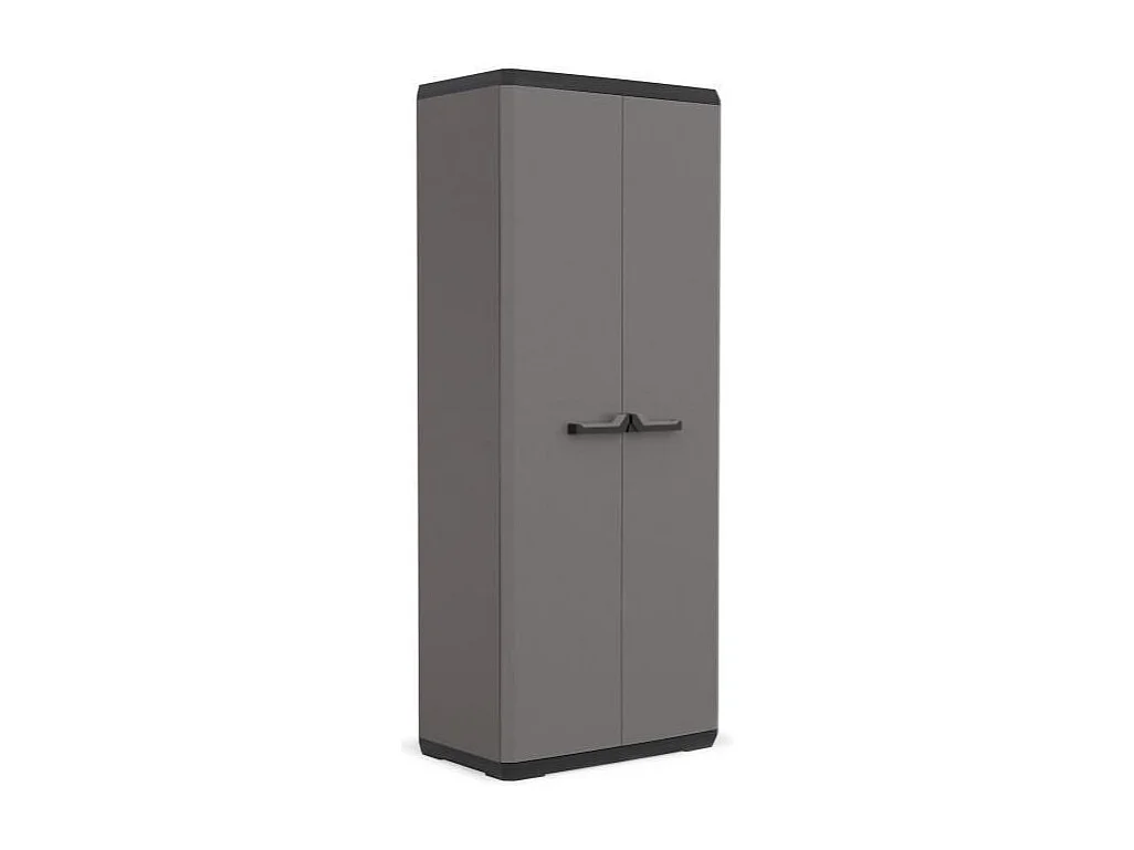 KIS Armoire de rangement utilitaire Piu - 68 x 39 x 166 cm - Gris anthracite et noir