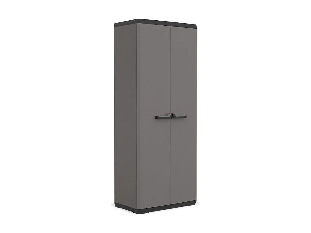 KIS Armoire de rangement Piu haute - 68 x 39 x 166 cm - Gris anthracite et noir