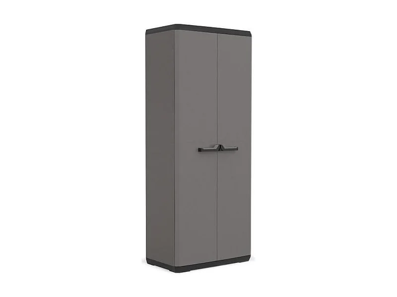 KIS Armoire de rangement Piu haute - 68 x 39 x 166 cm - Gris anthracite et noir