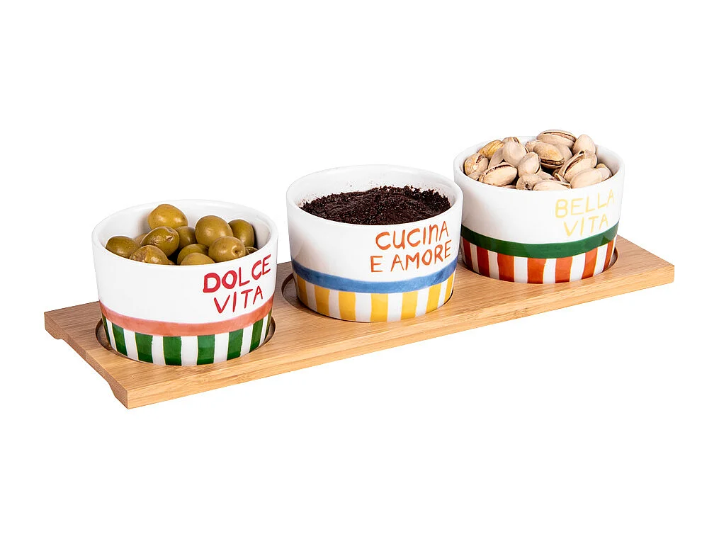 Service apéritif 3 pièces Dolce Vita 28,5 cm