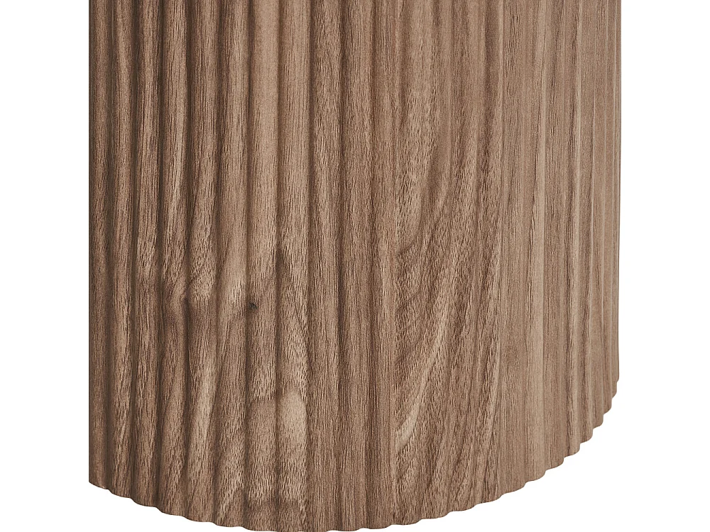 Athens - Console aux bords arrondis effet marbre et bois L120cm - Marbre blanc