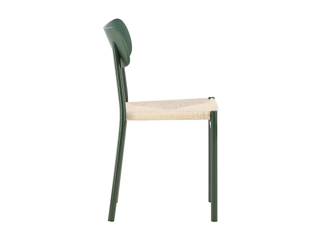 Polly - Lot de 2 chaises en bois et métal - Vert