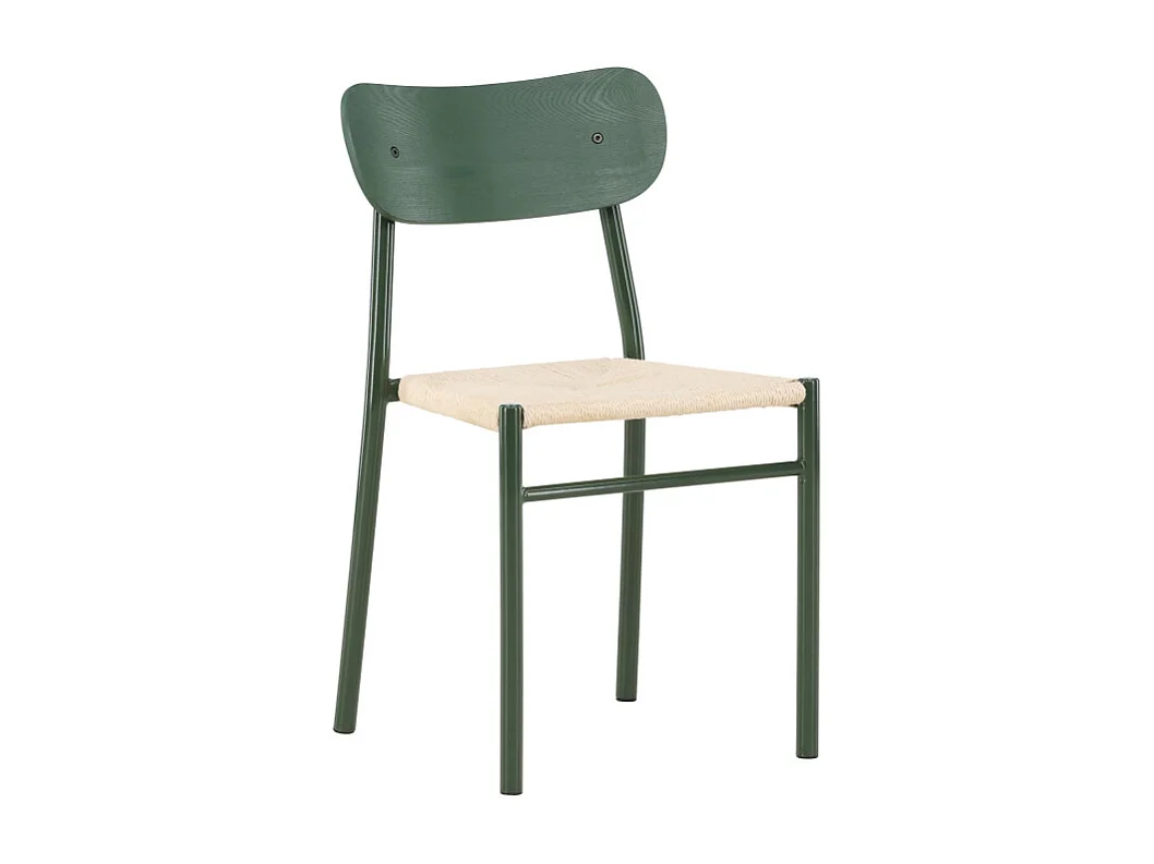 Polly - Lot de 2 chaises en bois et métal - Vert