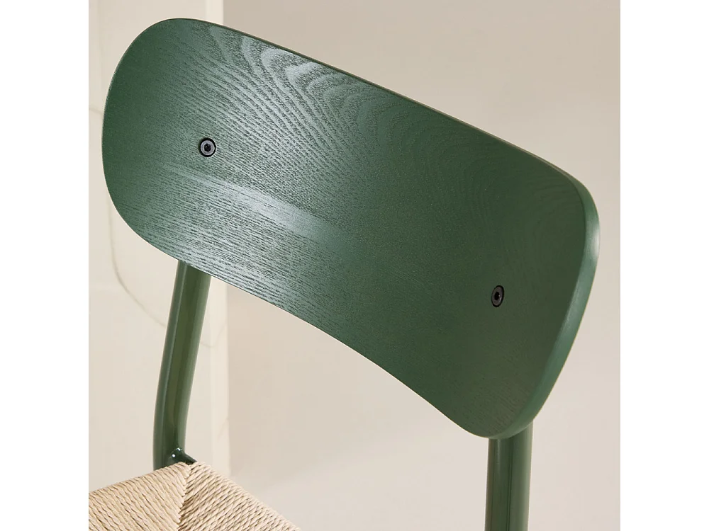 Polly - Lot de 2 chaises en bois et métal - Vert