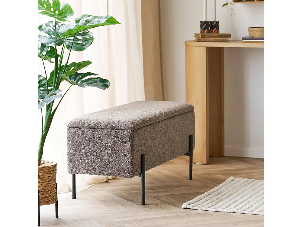 Embla Sitzbank mit Aufbewahrung braun.