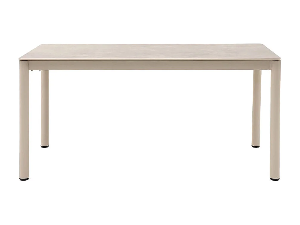 Alcudia - Table à manger 6 personnes en céramique et métal - Beige