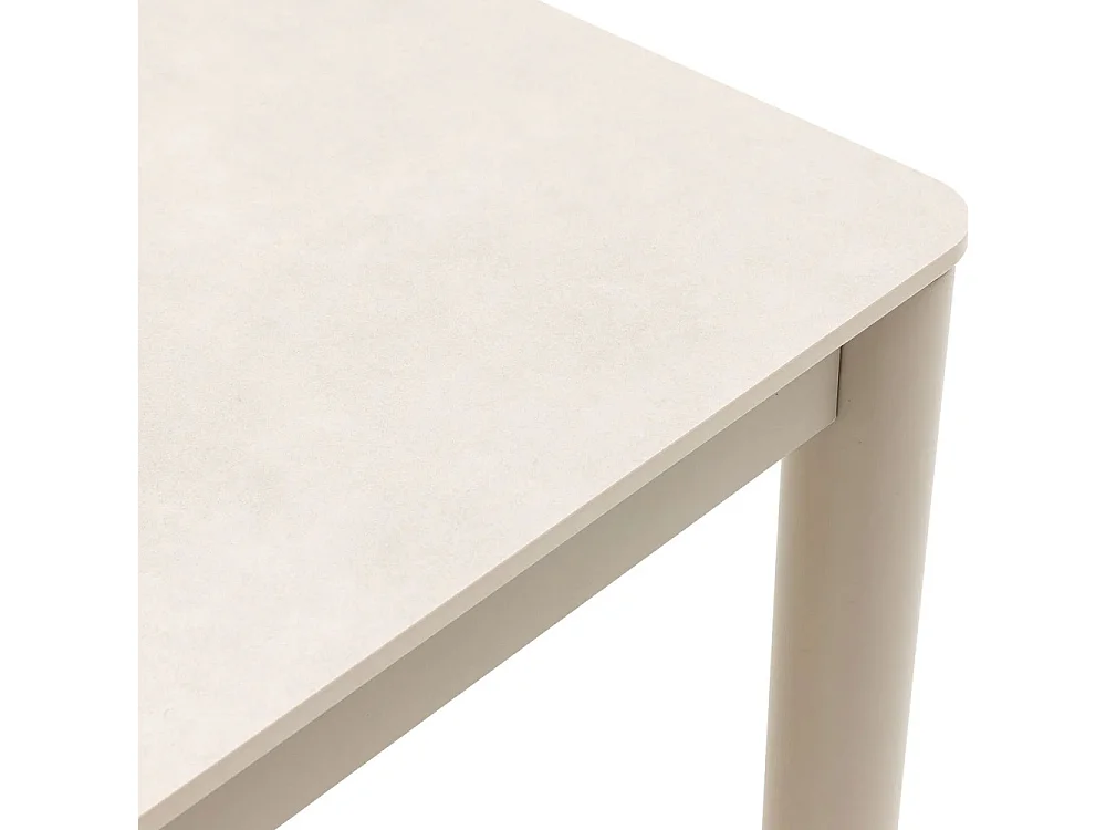 Alcudia - Table à manger 6 personnes en céramique et métal - Beige